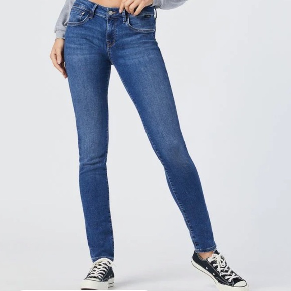 Mavi Denim - Mavi Scarlett Super High Rise Skinny Jeans Distressed Size 26